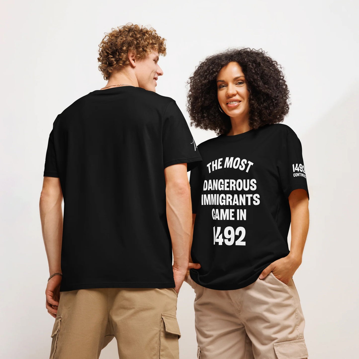 1492 Continues Unisex organic ribbed neck t-shirt