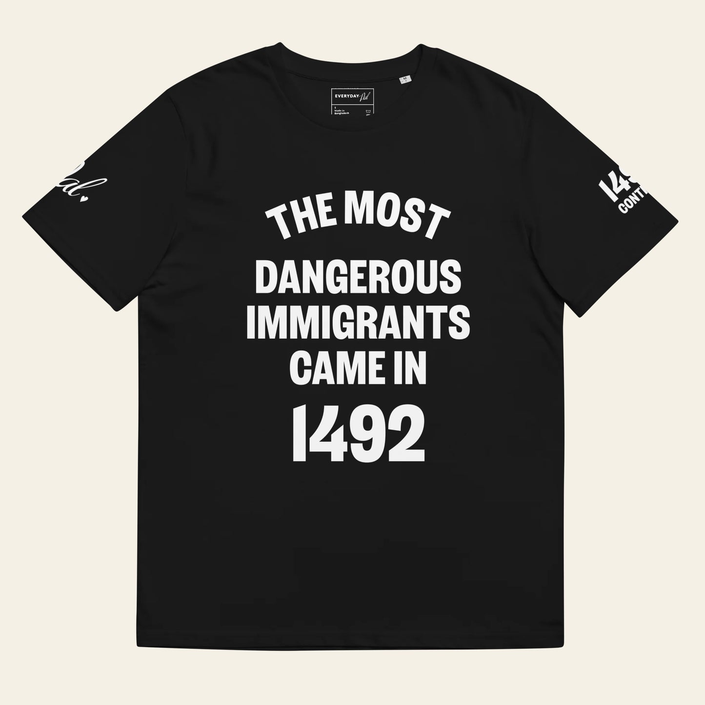 1492 Continues Unisex organic ribbed neck t-shirt