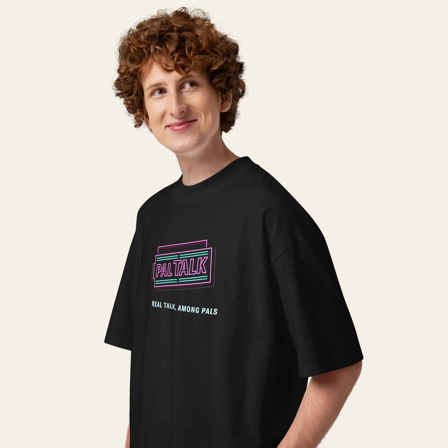 Neon PalTalk Unisex organic oversized high neck t-shirt