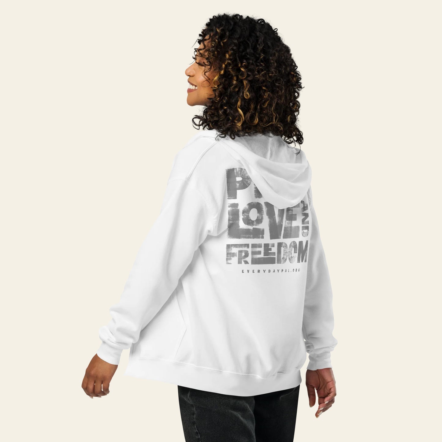 Peace Love & Freedom zip hoodie (Unisex)