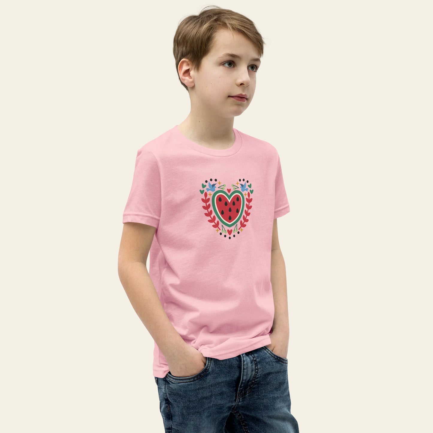Youth Watermelon Heart T-Shirt (Short Sleeve)