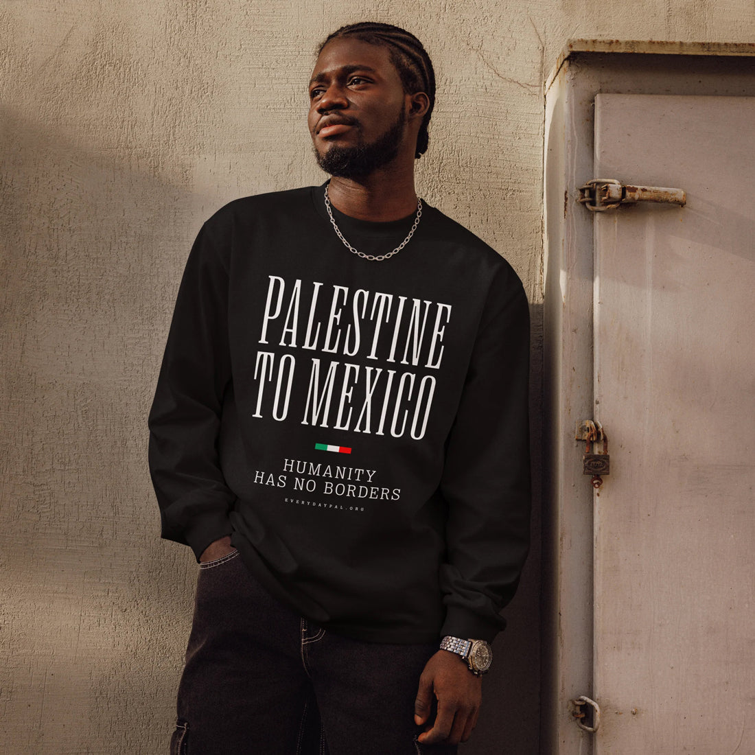 Palestine to Mexico heavyweight long sleeve shirt