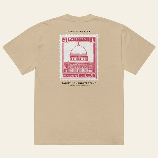 Palestine Stamp Oversized faded t-shirt