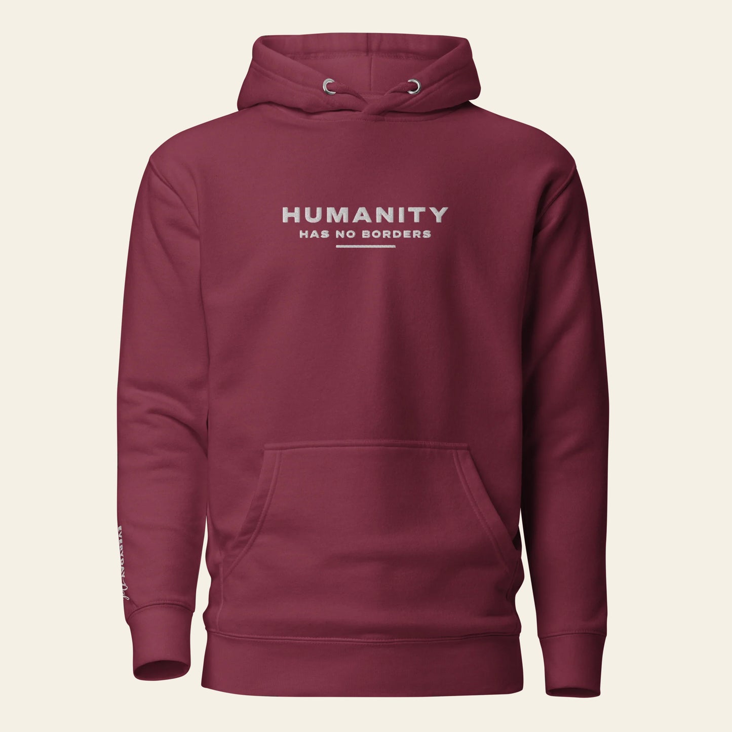 Humanity No Borders Embroidered Hoodie (Unisex)