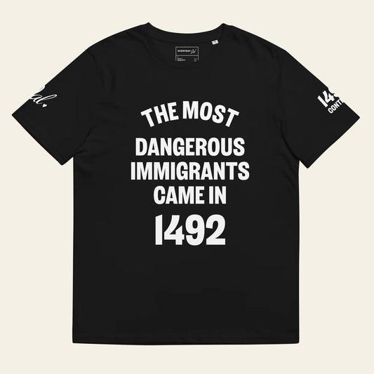 1492 Continues Unisex organic ribbed neck t-shirt