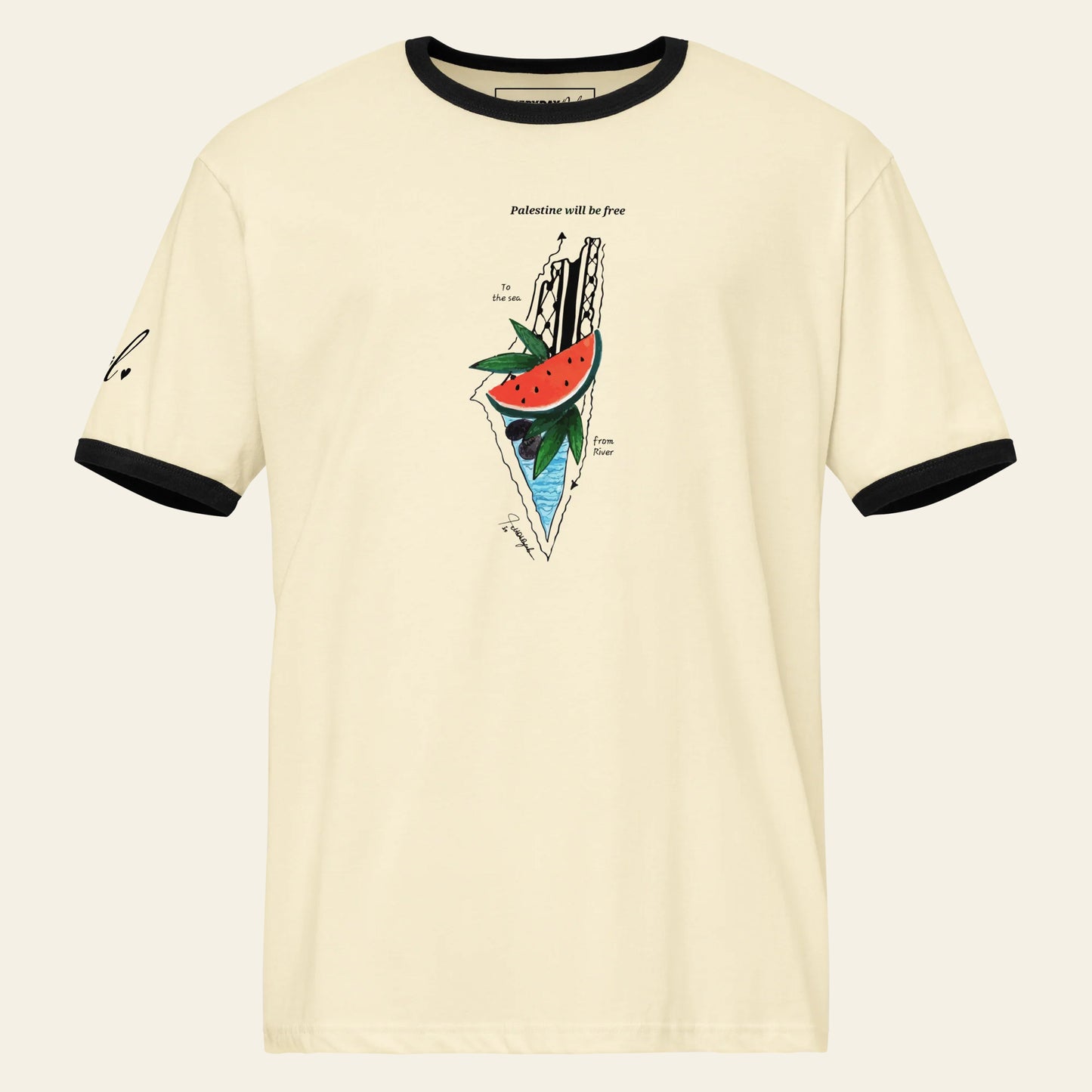 From River To The Sea Unisex ringer t-shirt