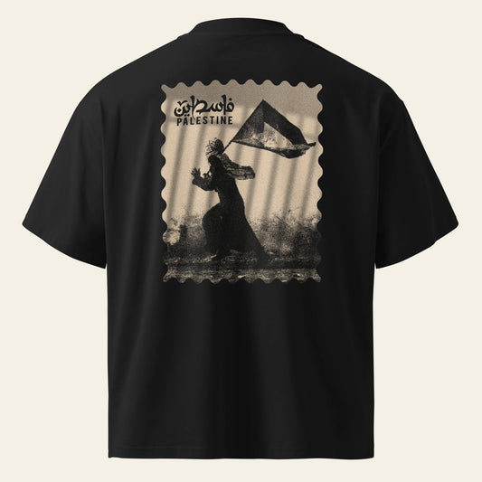 Palestine Unisex organic oversized high neck t-shirt