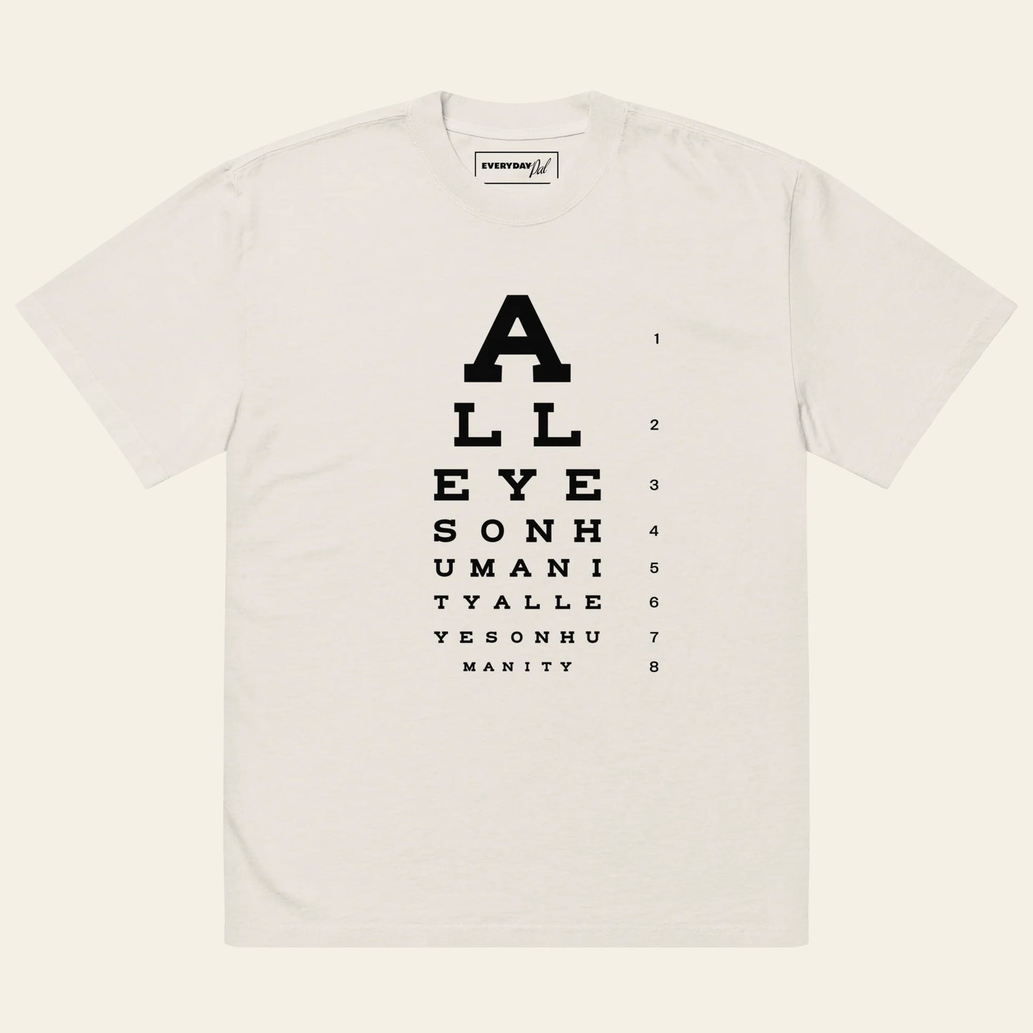 All Eyes On Humanity Oversized faded t-shirt