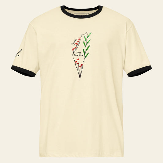 Free Palestine Unisex ringer t-shirt