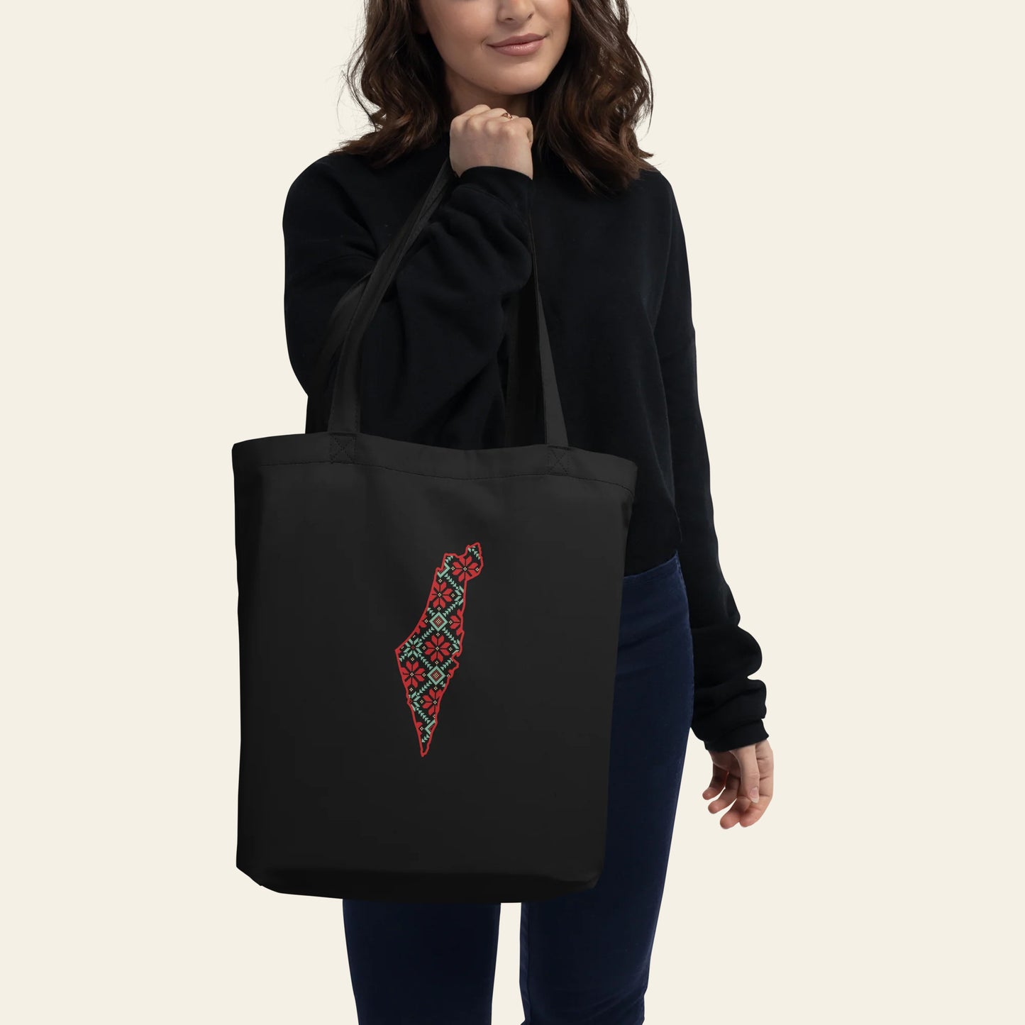 Palestine Tatreez Eco Tote Bag