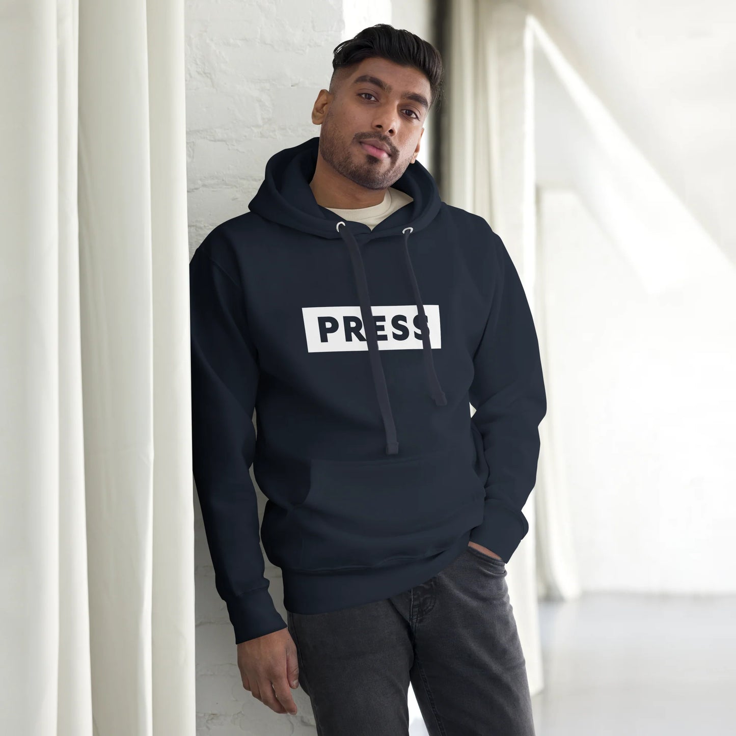 PRESS Hoodie (Navy Unisex)