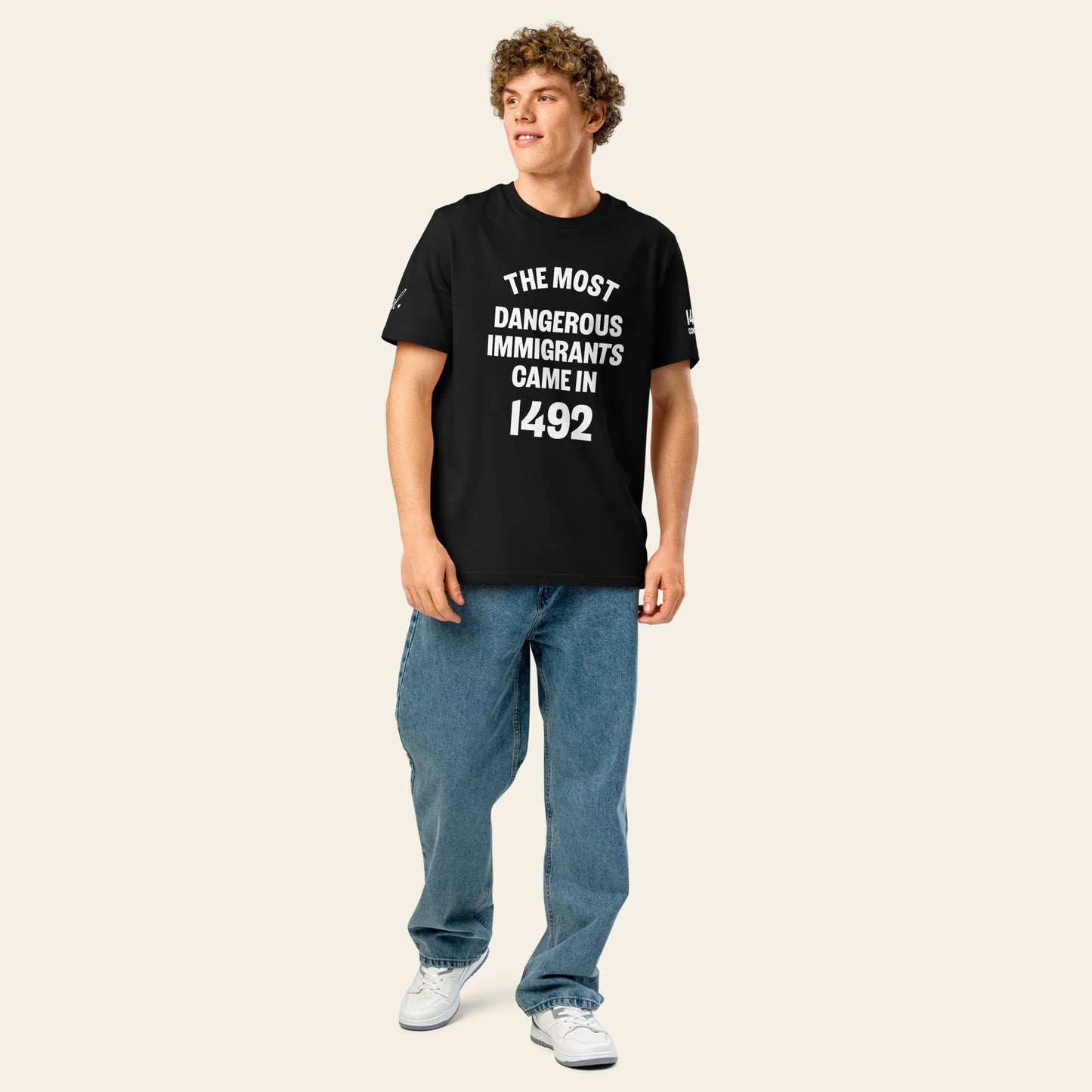 1492 Continues Unisex organic ribbed neck t-shirt
