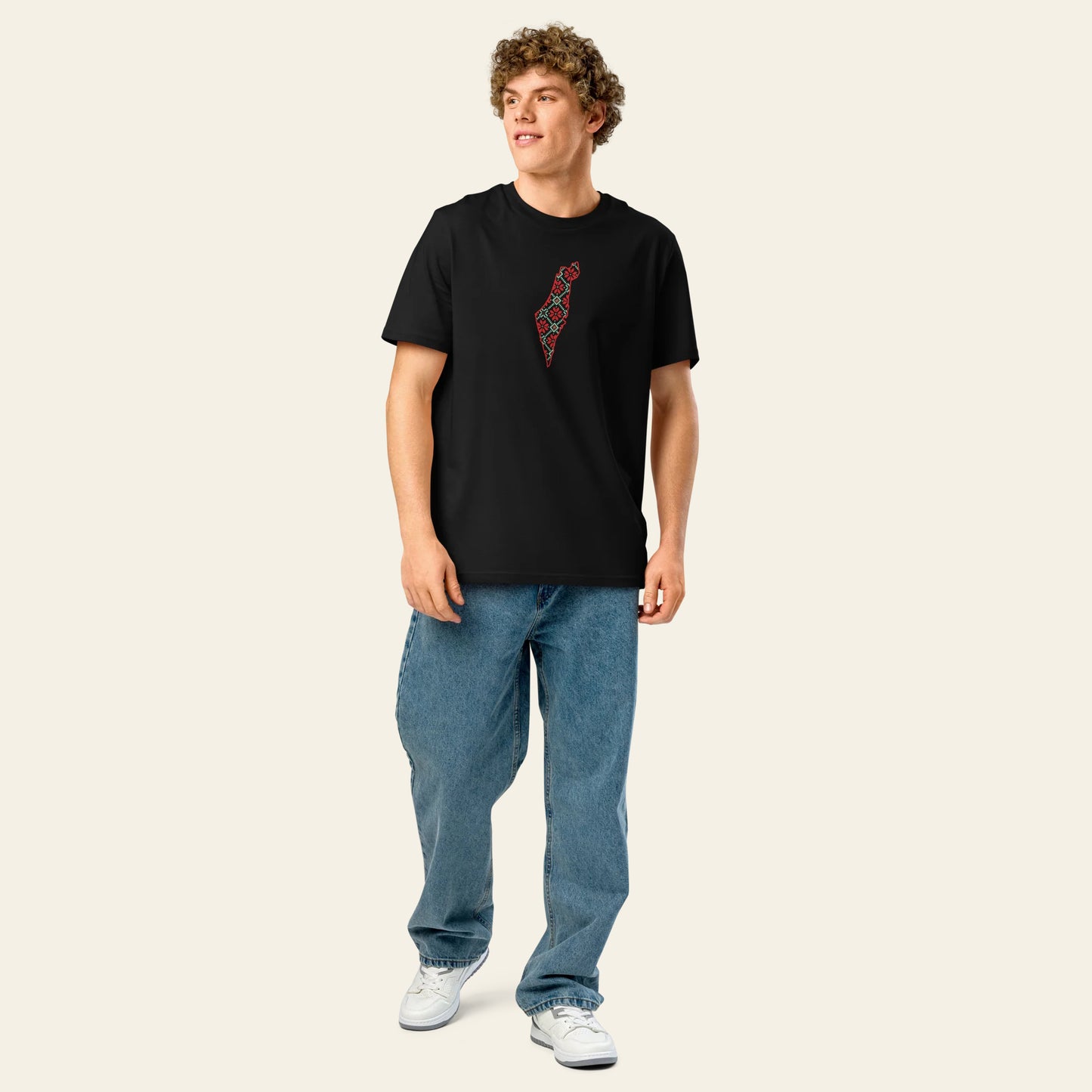 Palestine Unisex organic ribbed neck t-shirt