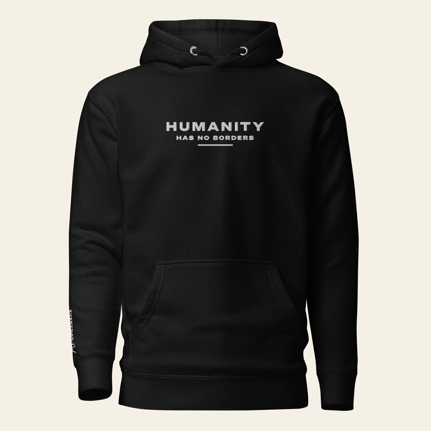 Humanity No Borders Embroidered Hoodie (Unisex)