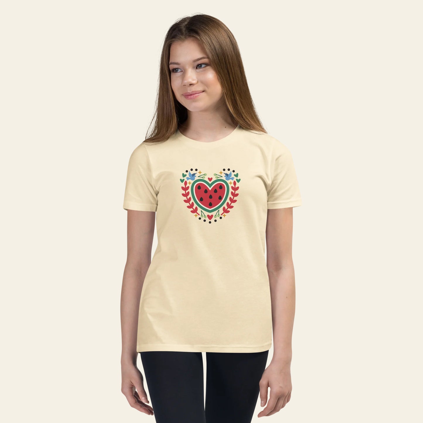 Youth Watermelon Heart T-Shirt (Short Sleeve)