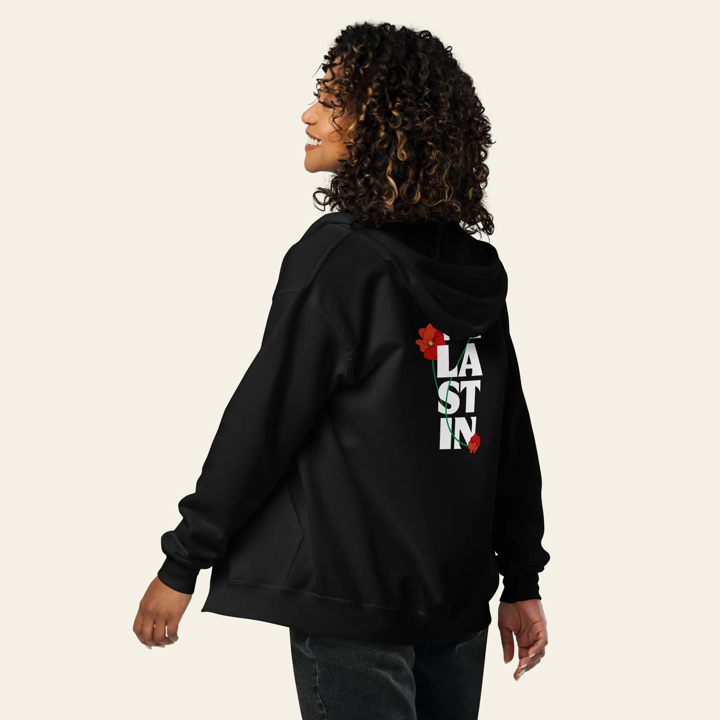 Falastin Poppy Zip Hoodie (Unisex)