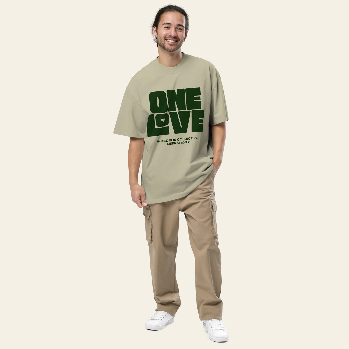 One Love Oversized faded t-shirt (Unisex)