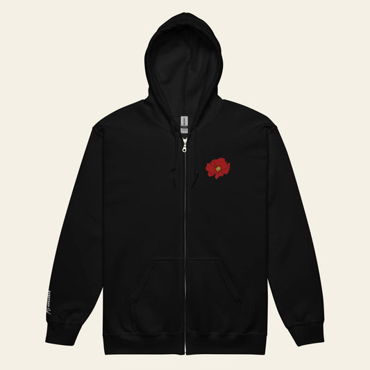 Falastin Poppy Zip Hoodie (Unisex)