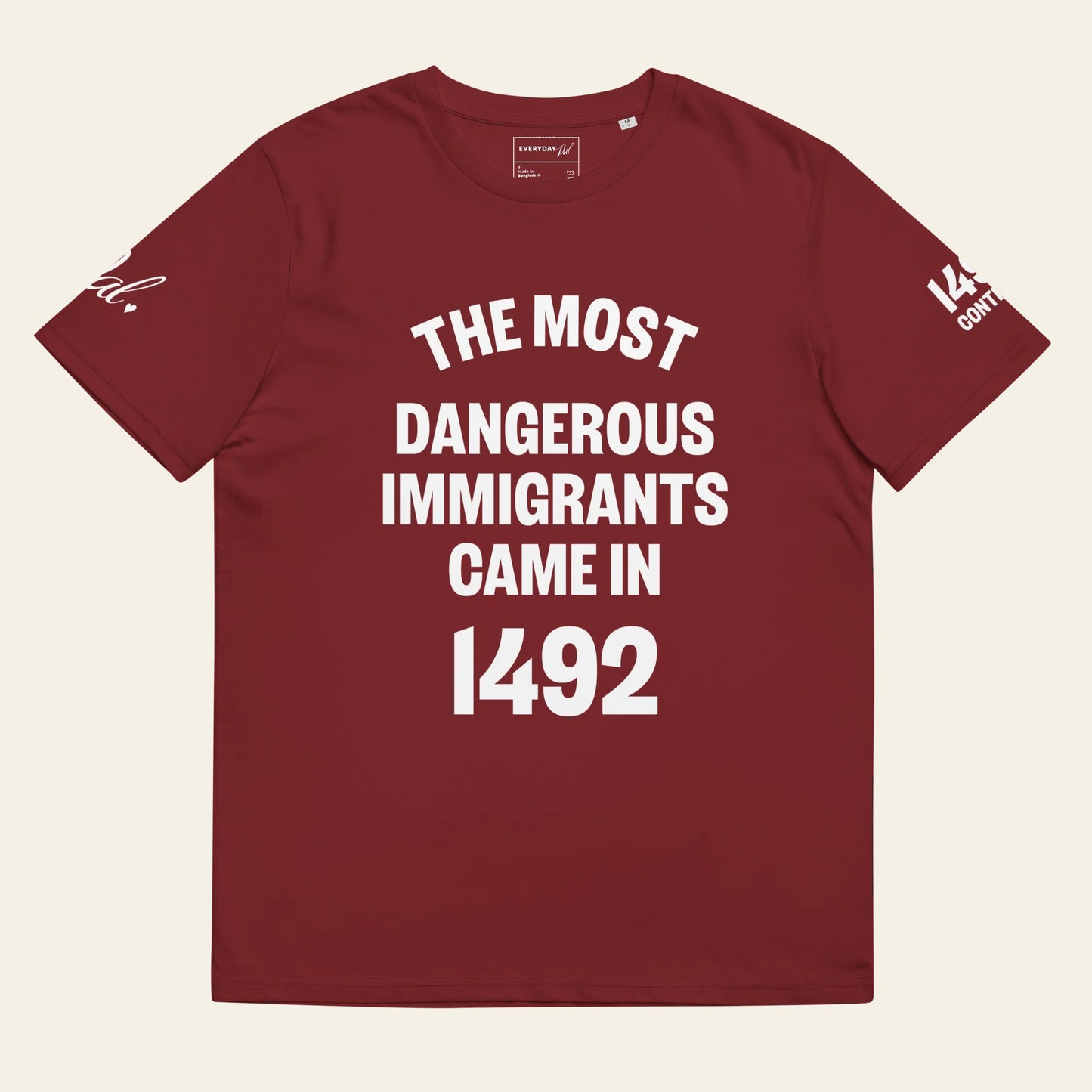 1492 Continues Unisex organic ribbed neck t-shirt