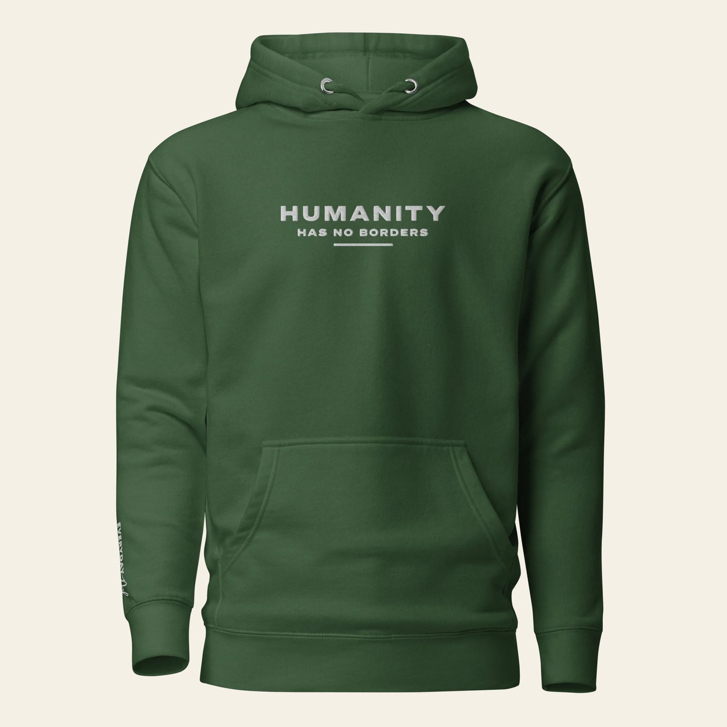 Humanity No Borders Embroidered Hoodie (Unisex)