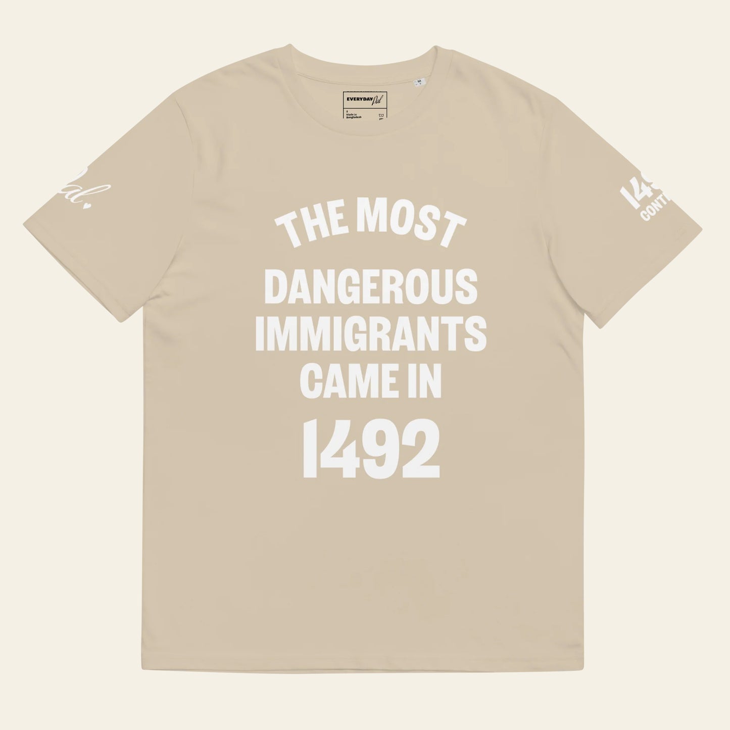1492 Continues Unisex organic ribbed neck t-shirt