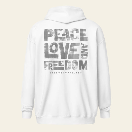 Peace Love & Freedom zip hoodie (Unisex)