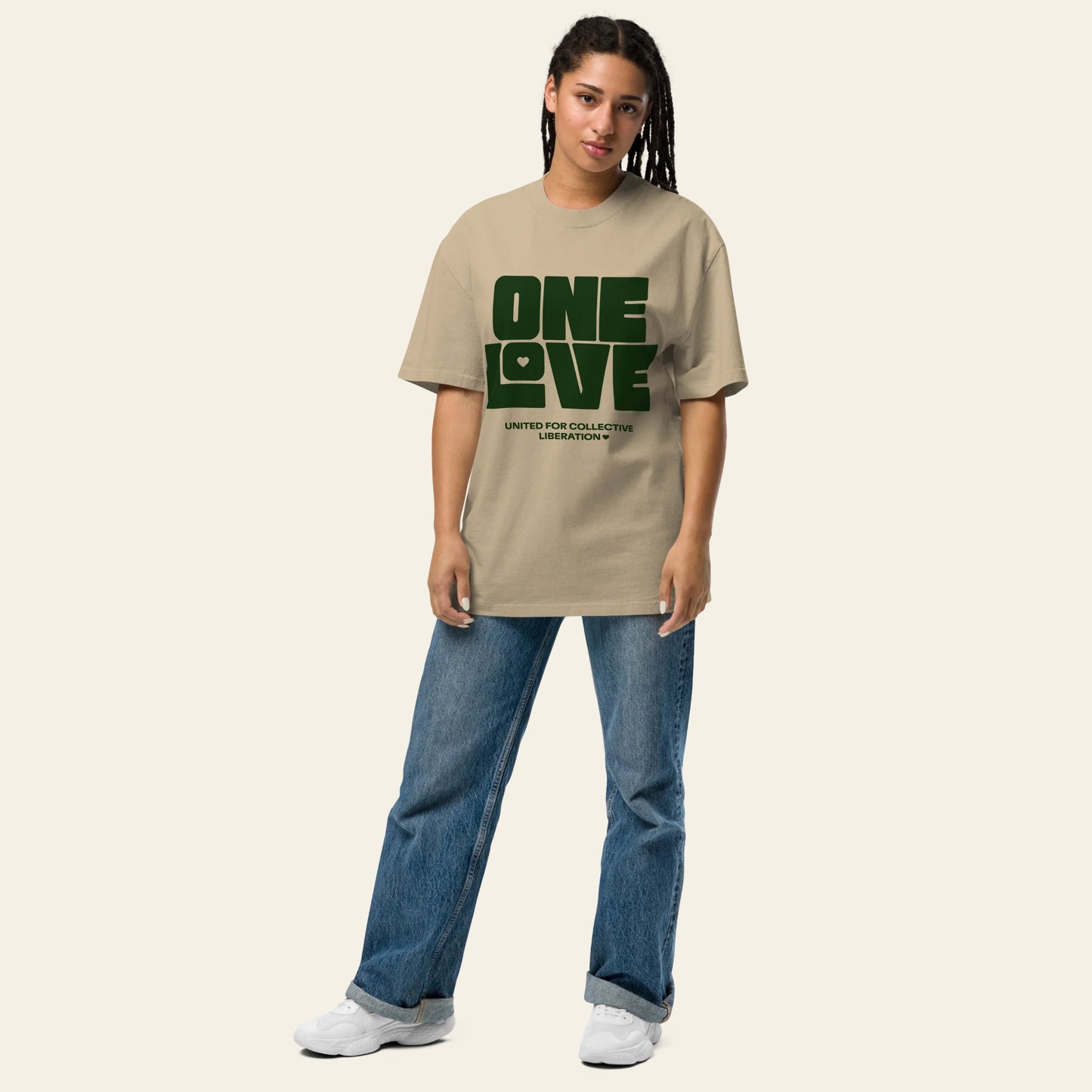 One Love Oversized faded t-shirt (Unisex)