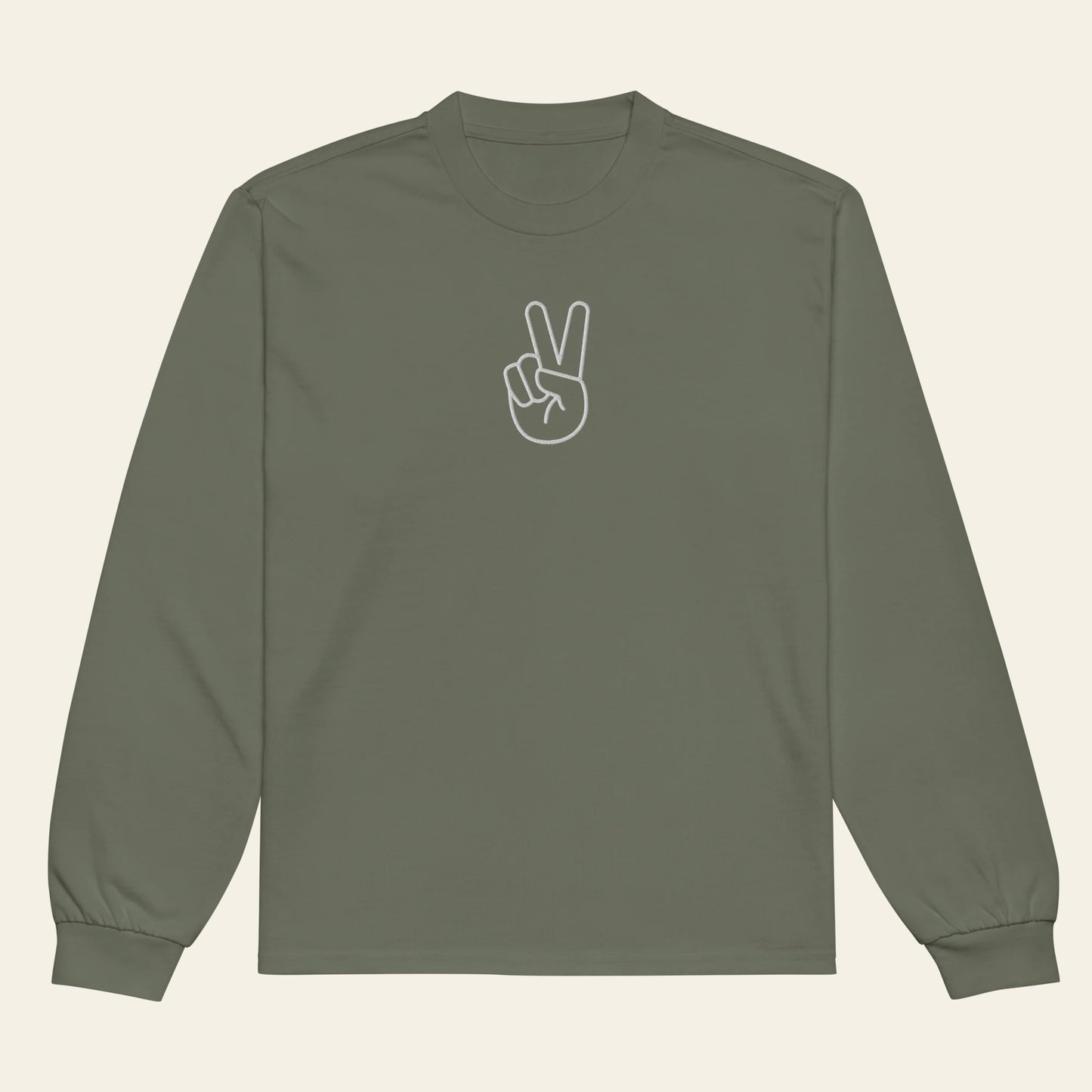 Peace Embroidered long sleeve shirt