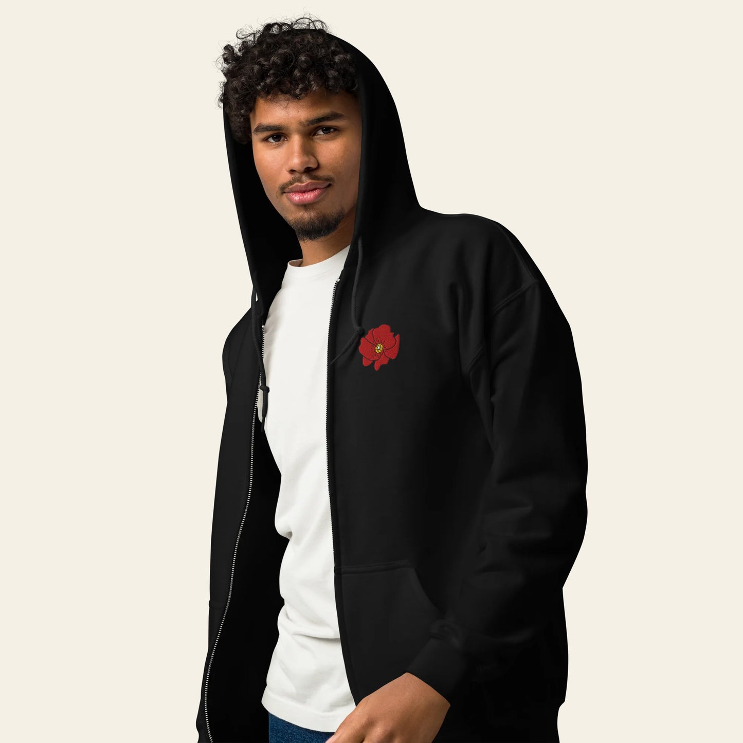 Falastin Poppy Zip Hoodie (Unisex)